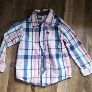 Easter Bunny Kids Plaid Shirt - Blue and Pink